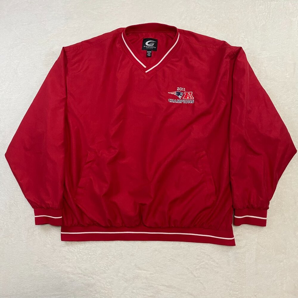 NFL Football New England Patriots Red Coach Jacket 2011 AFC Champions Men's 3XL